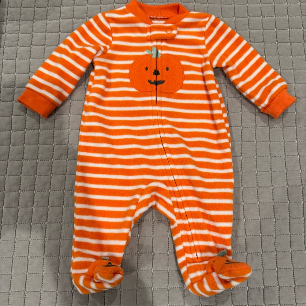 Carter’s Orange Striped Pumpkin One Piece